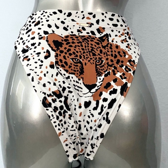 Victoria's Secret Other - Victorias Secret New White Cheetah High Leg High Waist Sexy Bikini Bottom